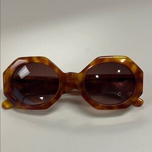 Zara Brown Octagonal Sunglasses